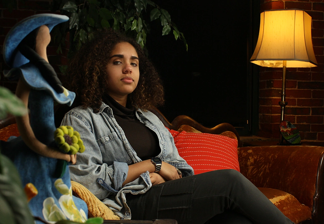 A portrait on the studio sofa at Gifted Studios